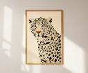Minimalist Leopard Wall Art Print | Modern Abstract Animal Poster | Neutral Contemporary Decor | Digital Download