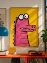Pink Crocodile Wall Art, Funny Animal Print, Colorful Wall Decor, Printable Poster